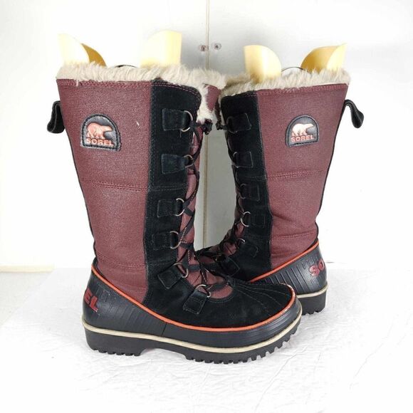 Sorel Women's TIVOLI High II US7,5 Madder Brown Lined Faux Fur Snow Boots - Picture 9 of 14